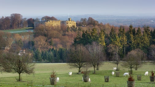 A winter view from the north west at Chirk Castle, Wrexham